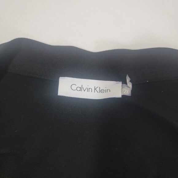 CK Calvin Klein Long Sleeve Women's Sweater Top Black Short Length Size 2X New - Picture 5 of 6